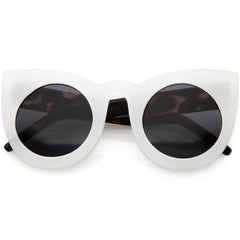 Oversize Round Circle Pointed Cat Eye Sunglasses