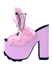 YRU Baddie Bunny Pink Platform Sandals