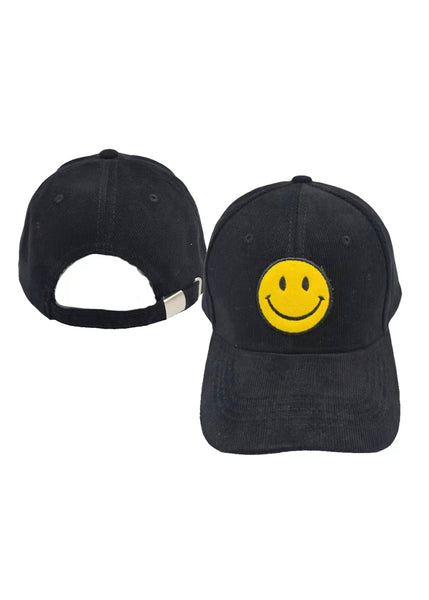 smiley face patch hat
