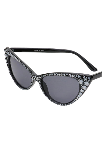black rhinestone cat eye sunglasses