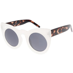 Oversize Round Circle Pointed Cat Eye Sunglasses