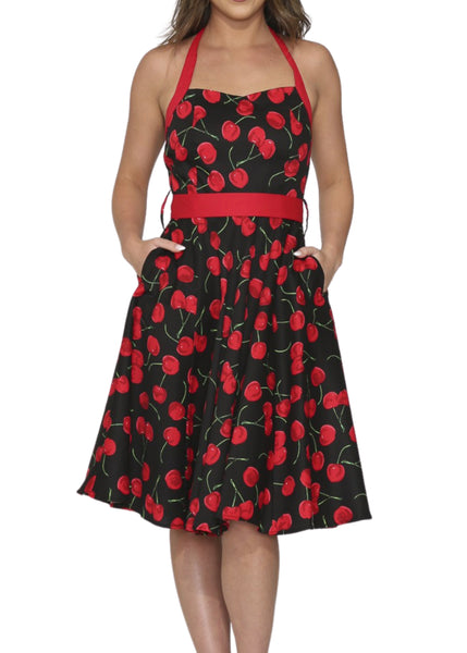 cherry print pinup dress