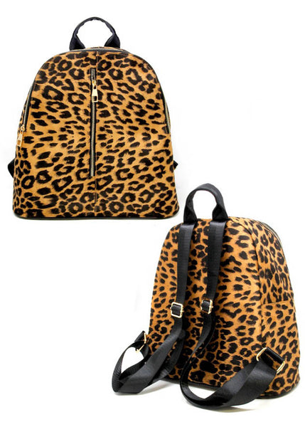 leopard print backpack