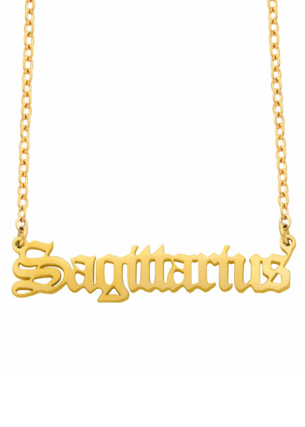 old English sagittarius necklace