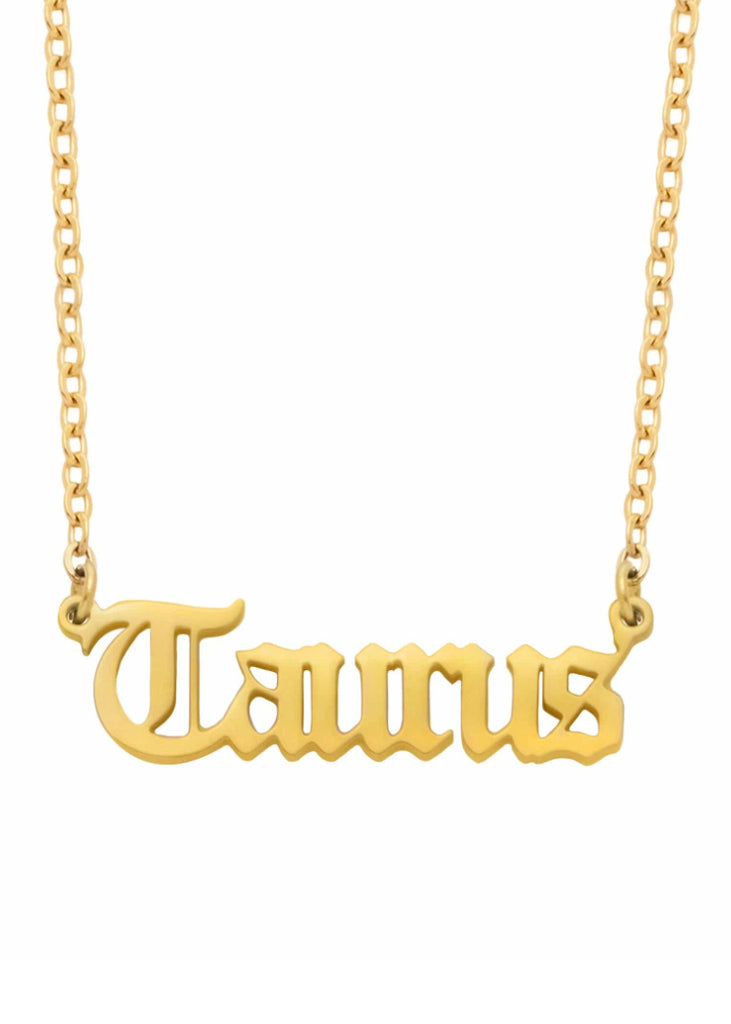 old English taurus necklace