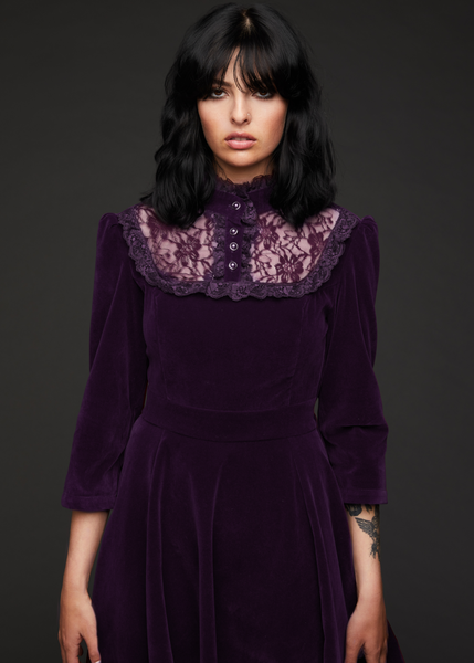 purple velvet gothic dress