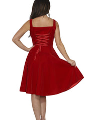 vintage red velvet dress