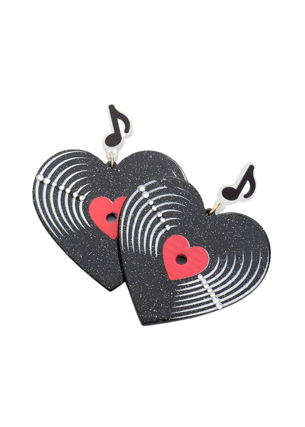 vinyl record earrings