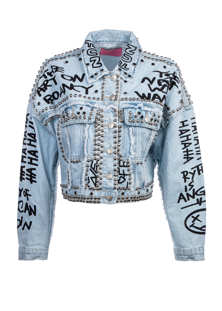graffiti denim jacket