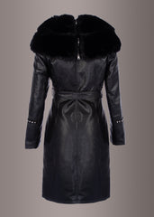  leather faux fur coat jacket