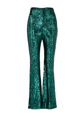 green sequin bell bottom pants