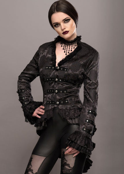 black brocade goth jacket