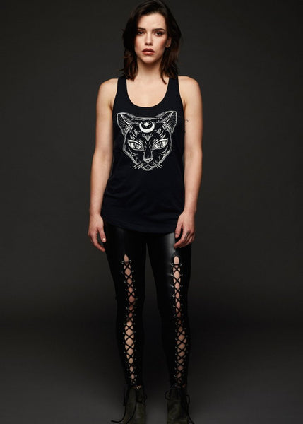 black cat gothic top