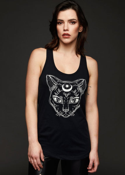 black cat goth top