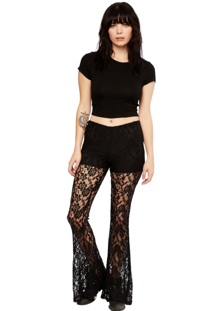 black lace flares