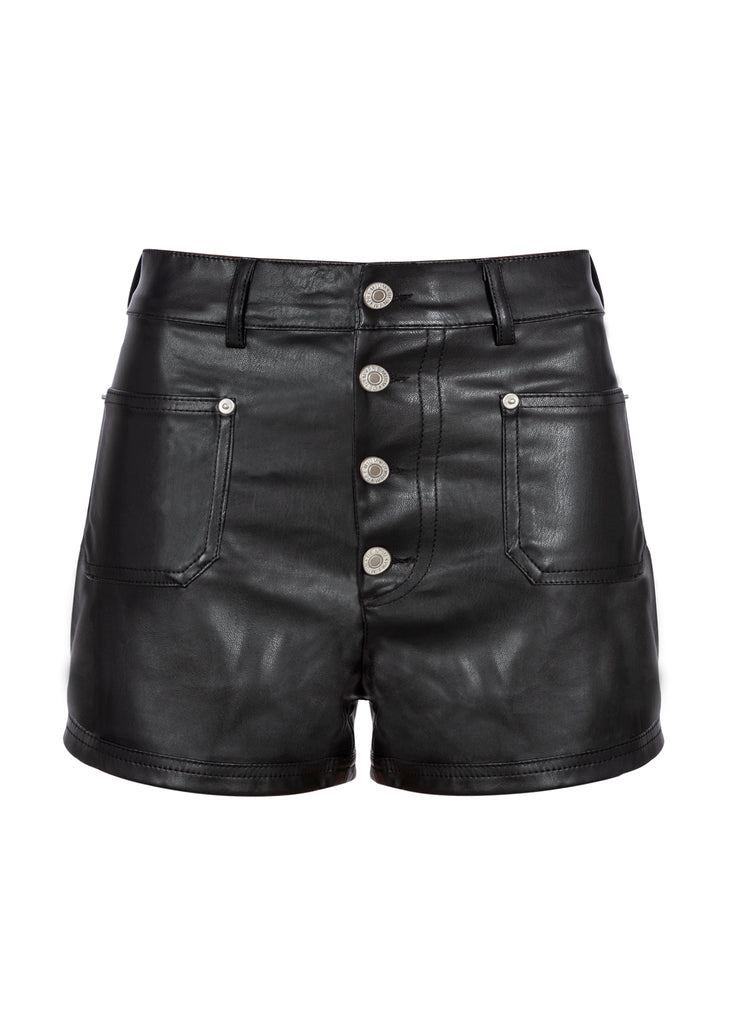 black leather short