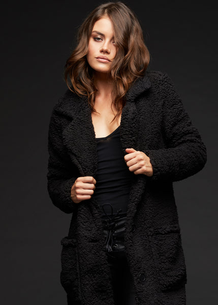 black sherpa coat jacket