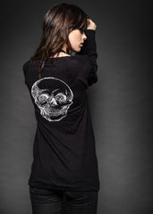 black skull knit cardigan