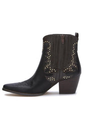 black studded ankle boot