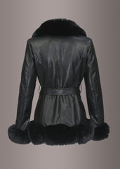 faux fur leather coat