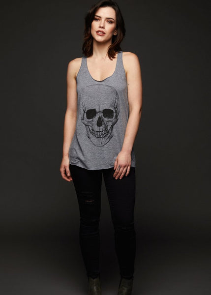 grey skull rock shirt