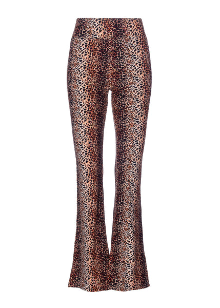 leopard bell bottom pants