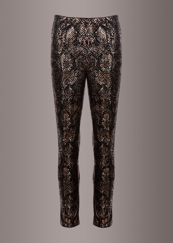 metallic snakeskin pants