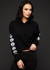 moon phases cropped sweatshirt