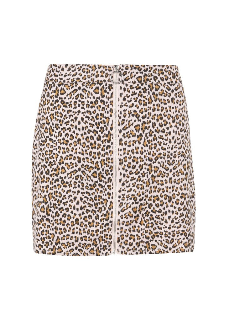pink leopard mini skirt