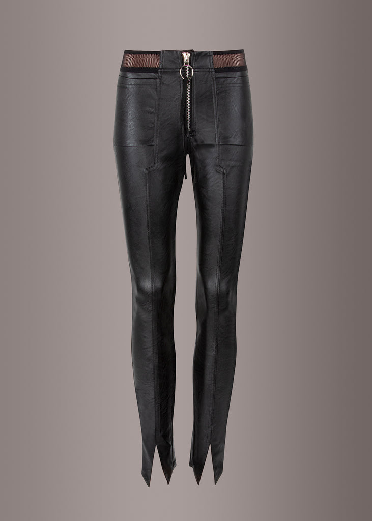 punk rave leather pants with zipper