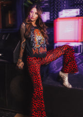 red leopard pants