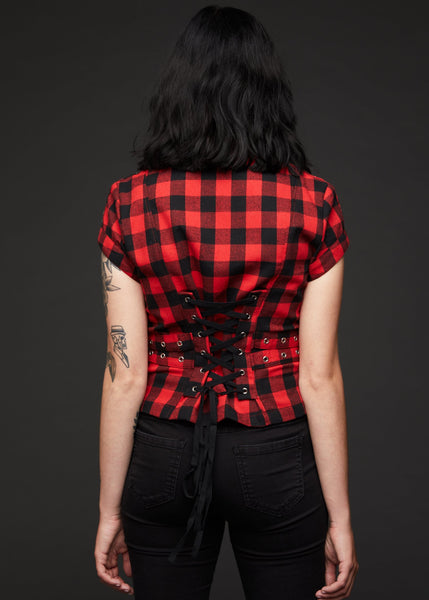 red tartan punk shirt