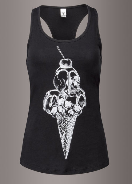 skull ice cream goth top