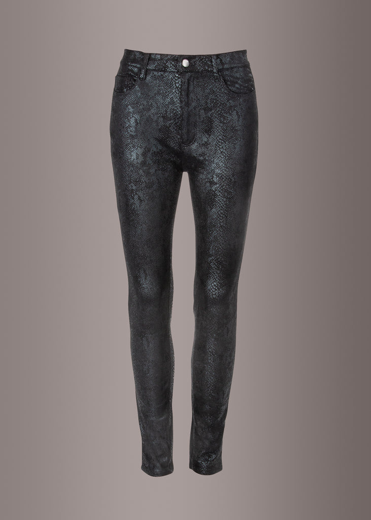 black snakeskin pants