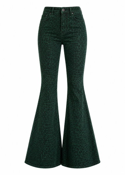 Green flared jeans bell bottoms 
