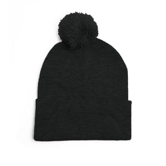 Metal Hand Pom-Pom Knit Beanie