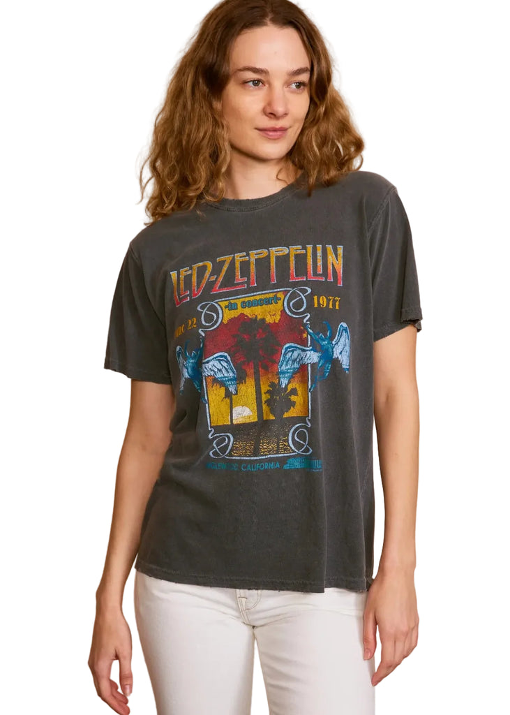 Led Zeppelin vintage band tee in sunkissed gray – women's rock graphic t-shirt, ethically made in Los Angeles