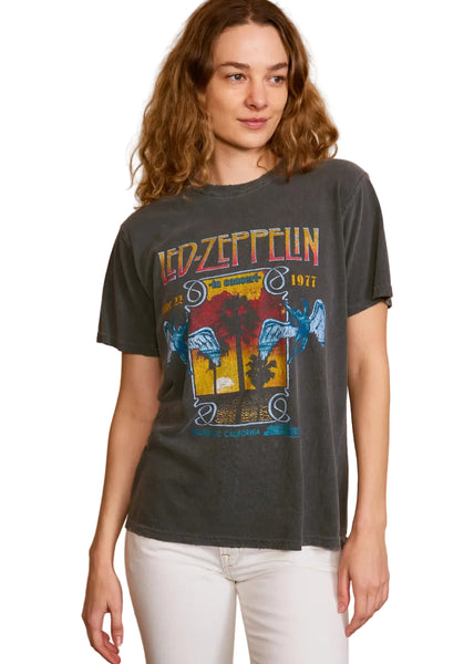 Led Zeppelin vintage band tee in sunkissed gray – women's rock graphic t-shirt, ethically made in Los Angeles