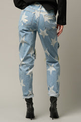 The Passenger Star Print Ripped Jeans