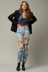 The Passenger Star Print Ripped Jeans