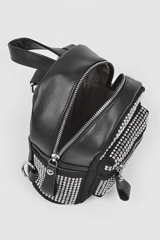 black studded mini backpack Black Studded Small Fashion Backpack