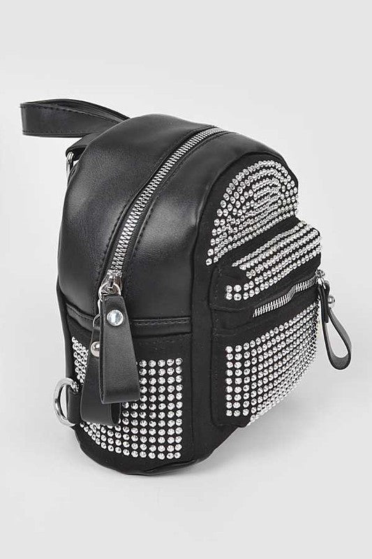 dkny mini studded black backpack Black Studded Small Fashion Backpack