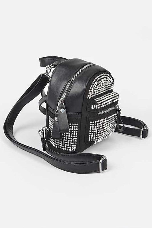 dkny mini studded black backpack Black Studded Small Fashion Backpack