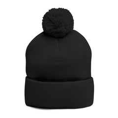 Metal Hand Pom-Pom Knit Beanie