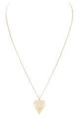 Vintage Inspired CZ Eye Heart Pendant Necklace