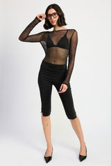 Love it to death Black METALLIC SHEER top