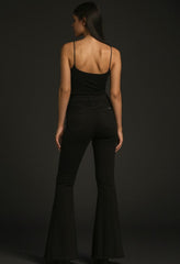 black bell bottom jeans studded cow print festival country rockstar wife concert outfit 