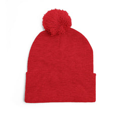Metal Hand Pom-Pom Knit Beanie