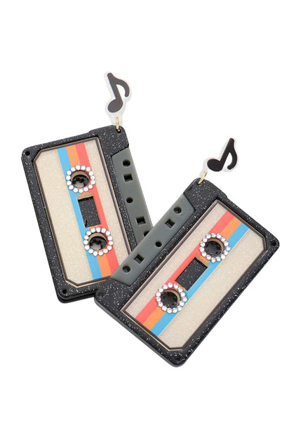 80s cassette earrings
