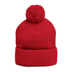 Metal Hand Pom-Pom Knit Beanie